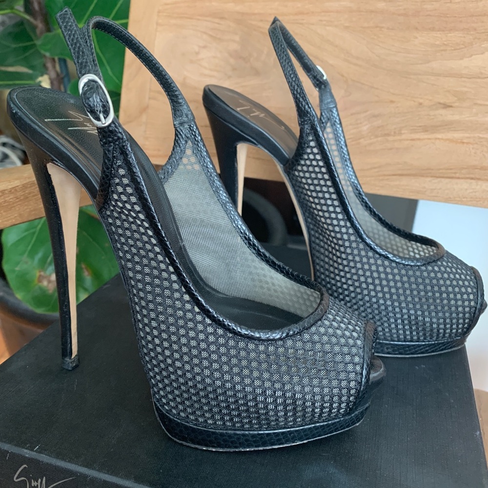 Giuseppe Zanotti “Sharon” Mesh Platform Slingbacks